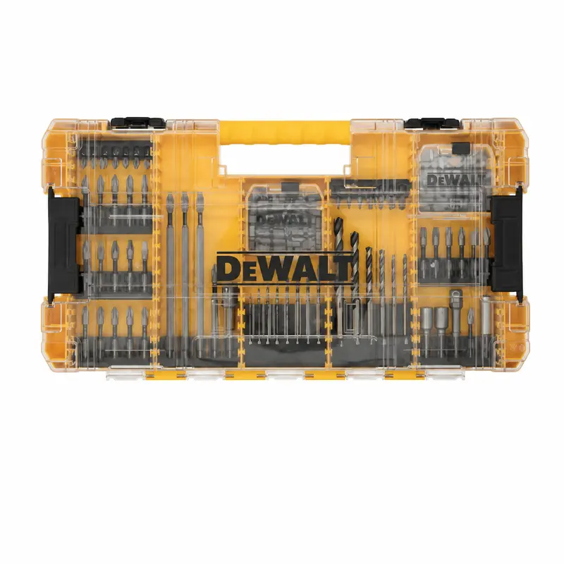 DEWALT Tough Grip 120-piece screwdriver bit set in ToughCase+ storage case